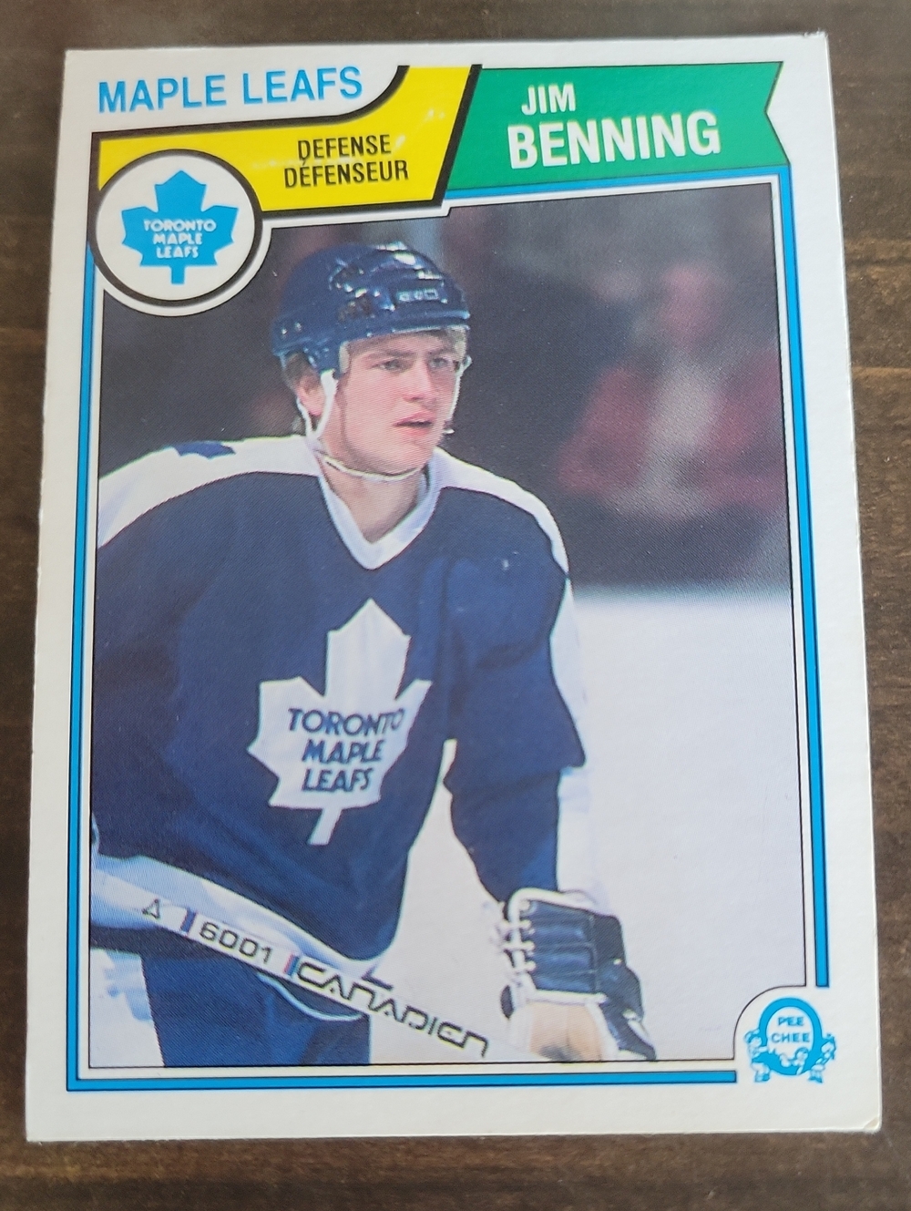 1983/84 OPC Jim Benning Toronto Maple Leafs Hockey Card - Blue & White